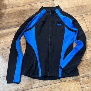 Fila Black and Electric Blue Track Jacket